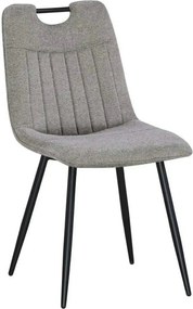 Scaun KIP, grej/negru, stofa clasica/metal, 45x59x89 cm