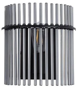 Aplica de perete metal negru, tije din sticla Swizzle