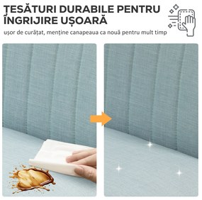 HOMCOM Canapea cu 2 Locuri din Material Textil fără Brațe, Canapea  cu Picioare din Lemn, 117x56,5x77 cm, Verde | Aosom Romania