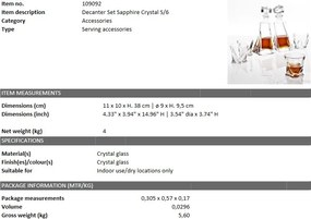 Set 6 piese design unicat Sapphire Decanter 109092 HZ