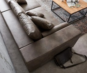 Canapea extensibilă dumonde cu ladă de depozitare si sezut confortabil din spuma high-density, Marbela Tobago Brown XXL 295x100 cm