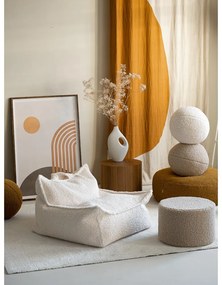 Fotoliu puf pentru copii crem cu tapițerie din țesătură bouclé Chair – Wigiwama