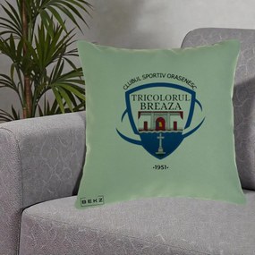Perna Personalizata CSO Tricolorul Breaza 1951, 40x40 cm, Verde, Husa Detasabila, Perna Inclusa, BEKZ®