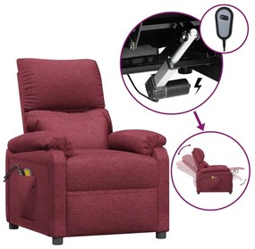 3098434 vidaXL Fotoliu de masaj electric rabatabil, roșu vin, textil