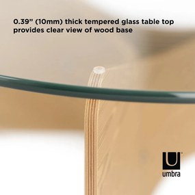 Măsuță de cafea în culoare naturală rotundă cu blat din sticlă ø 84 cm Madera – Umbra