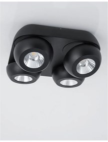 Plafoniera cu 4 spoturi LED directionabile Gon negru NVL-9105103