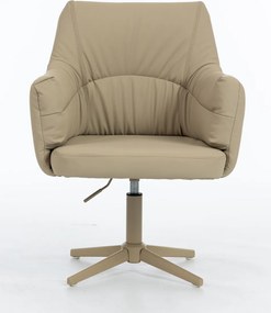 HR840CROSS Scaun Crem Piele Ecologica Premium Soft cu Bază Crem