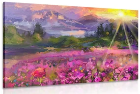 Tablou pictură în ulei peisajul colorat