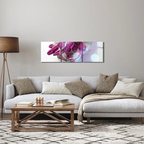 Tablou - buchet de lalele (cu ceas) (90x30 cm)