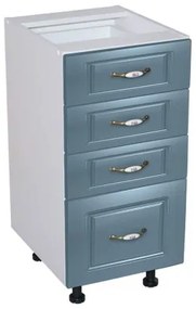 Corp inferior 40 cu 4 sertare Zebra MDF Albastru drept
