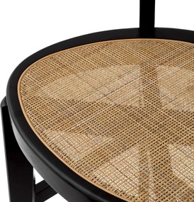 Scaun de bar LUX design clasic Alvear negru, ratan