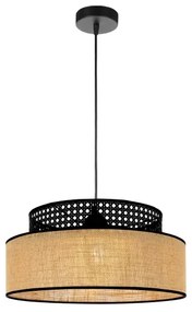 Lustră pe cablu BOHO 1xE27/60W/230V negru/bej
