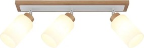 Globo 15977-3 - Corp de iluminat tip spot ROWENA 3xE27/60W/230V, finisaj stejar/alb