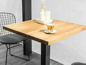 Masa de dining neagra cu blat din stejar PURO 70x70