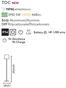 Lampadar LED portabil iluminat exterior decorativ IP54 TOC