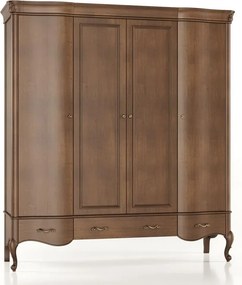 Dulap lemn masiv Celisea 4 Uși 4 Sertare, 200 × 63 × 220 cm