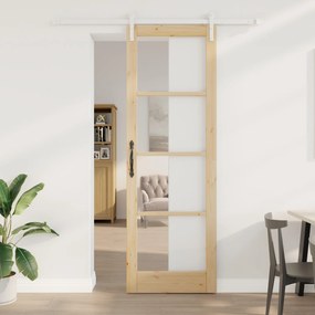 vidaXL Ușă glisantă ORKDAL Maro 78 x 232 cm Lemn masiv de pin