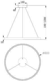 Suspensie Rim Maytoni Led, Auriu, MOD058PL-L42BS4K, Germania