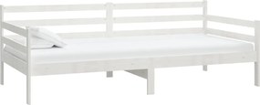 vidaXL Pat de zi, 90x200 cm, alb, lemn masiv de pin