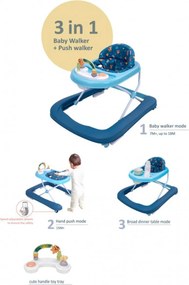 Premergator Premium 2 in 1 NOVOKIDS™ Little Bear Walker, Reglabil in 3 trepte de inaltime, Transformabil in antemergator, Roti silentioase, Cu