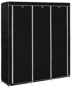 vidaXL Dulap cu bare și compartimente, negru, 150x45x175 cm