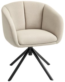 HOMCOM Fotoliu Pivotant la 360°, Fotoliu din Material Textil pentru Living și Birou, 58,5x59x78,5 cm, Gri Deschis | Aosom Romania