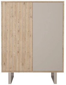 Dulap gri/în culoare naturală cu aspect de lemn de stejar 90x120 cm Millay – Marckeric