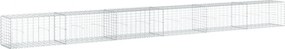 vidaXL Coș gabion cu capac, argintiu, 600x50x50 cm, fier galvanizat