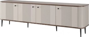 Dulap TV Vesper 4D 187 cm - cașmir / nuc / picioare negre