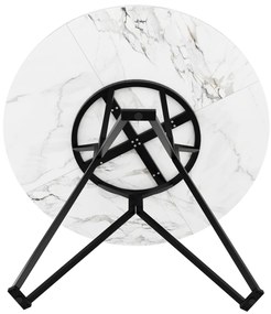 Masă rotundă pentru 4 persoane, Alb+Negru | Aosom Romania