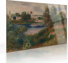 Tablou pe sticlă - Auguste Renoir, Landscape at Vetheuil, reproducere (70x50 cm)