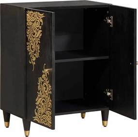 vidaXL Bufet Negru 60 x 33 x 75 cm Lemn de mango solid