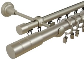 Galerie dubla cylindru , teava neteda si profil,grosime 25 si 19mm, crom mat (Alege marime: 120 cm)