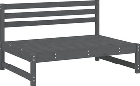 vidaXL Canapea de mijloc de grădină, gri, 120x80 cm, lemn masiv pin