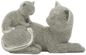 Decorațiune Gatto Sparky con Cucciolo, 19X9X13 cm, Mauro Ferretti