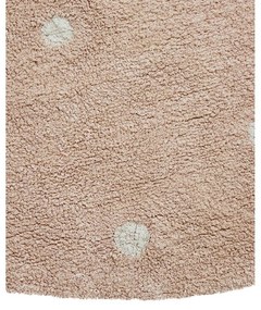 Covor pentru copii roz deschis lavabil/țesut manual din bumbac ø140 cm Round Dot Rose – Lorena Canals