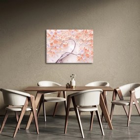 Tablou florilor de pom din coral - abstract (70x50 cm)