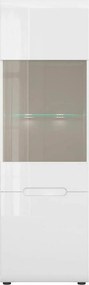 Vitrina AZTECA TRIO REG1W1D-19-6, alb, PAL/sticla securizata, 60x41x19
