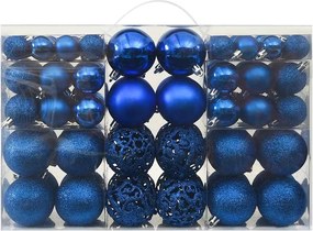 vidaXL Set de globuri de Crăciun, 100 piese, albastru