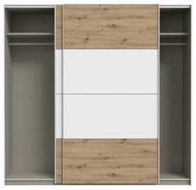 Dulap de haine KARO 220x210 cm, alb/stejar artisan