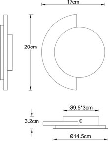 Globo 78393-8 - Aplică de perete LED ROJAS LED/8W/230V 3000K