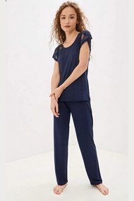 Pijamale femei SUSANA din bambus L Albastru închis / Navy