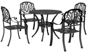 3216327 vidaXL Set mobilier de grădină, 5 piese, negru, aluminiu turnat
