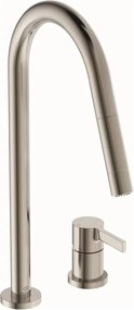 Baterie bucatarie cu dus extactibil Ideal Standard Gusto 242 argintiu Silver Storm 2 tipuri de jet