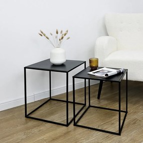 Măsuțe de cafea negre 2 buc. din metal 38x38 cm Alrik – Yes Everyday