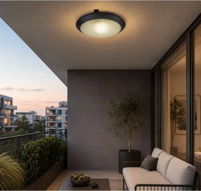 Rabalux 77234 - Ven plafonieră WELRO 1xE27/9W/230V IP65 Ø 30 cm neagră