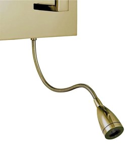 Aplica de perete cu reader LED ideala dormitor Hotel alama satinata