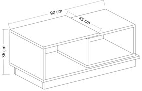 Măsuță de cafea CONSEPT 36x90 cm maro/gri