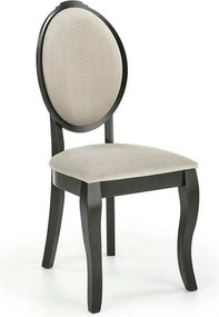 Scaun VELO, bej/negru, stofa catifelata/lemn, 44x53x96 cm