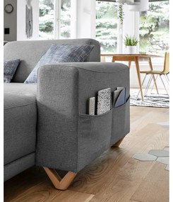 Colțar gri extensibil/cu spațiu de depozitare (cu colț pe partea stângă/în formă de "U") Classy Sophie – Miuform